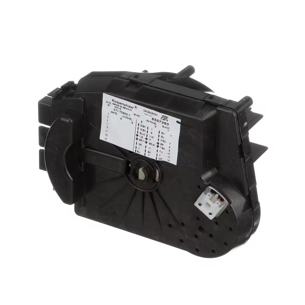 Genuine Whirlpool 8557393 timer front view with control shaft