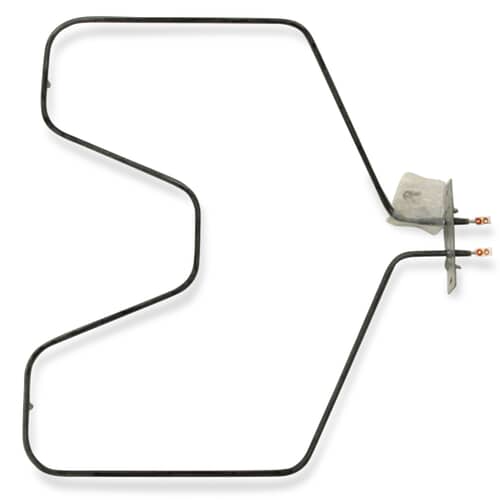 Close-up view of the black tubing of a heating element shaft.