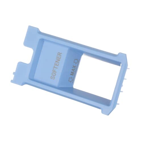 Front-facing view of the LG 5006ER3021A fabric softener cap, highlighting the rectangular cutout and perimeter tabs.