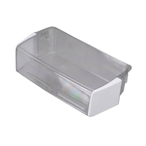Angled view of the LG AAP73871501 clear plastic door basket assembly.