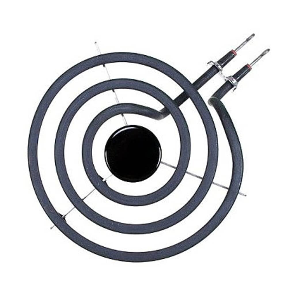 A coil of brown, fabric-braided oven door gasket wire on a white background.