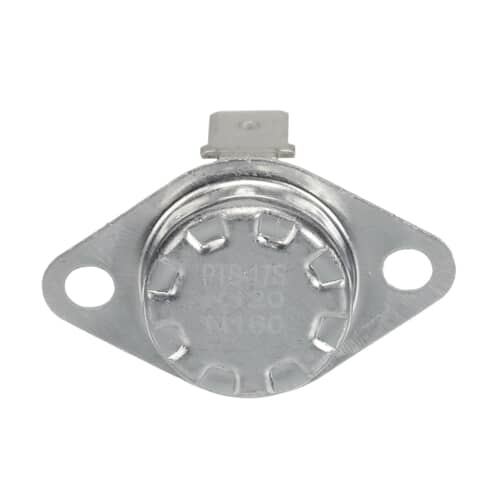 A side view of the metallic sensor body of the thermostat, highlighting the connection points.