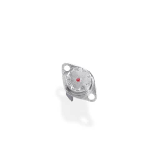 A top-down view of the thermostat showing the metallic cap with setting markings, used for temperature calibration.