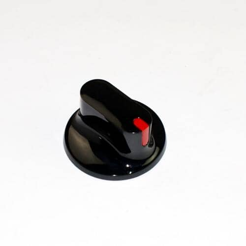 Top view of the black Samsung DG94-00221A electric range surface control knob.