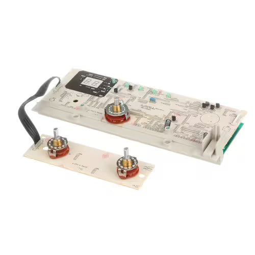 Close-up of connectors and circuitry on GE board WH12X10404