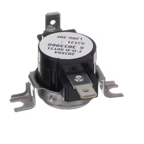 Dryer thermostat WP303396 installed in Whirlpool/Maytag dryer