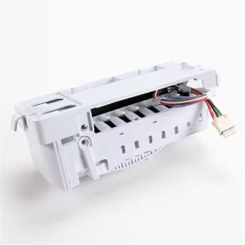 Close-up of part number WR30X10097 on ice maker housing
