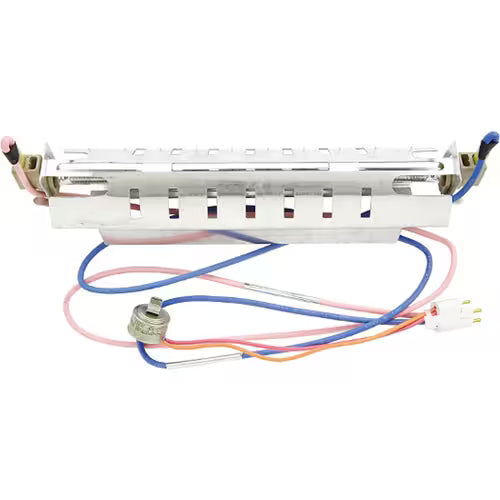 Close-up of part number WR51X10029 label on defrost heater harness