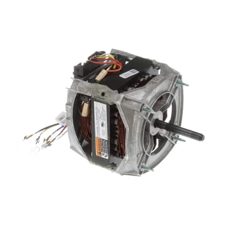 Close-up of the motor interior showing the copper windings and control board connections.