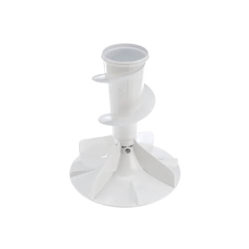 Top view of the agitator showing the opening for the fabric softener cup.