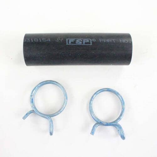 Whirlpool 285835 Washer Drain Hose Connector Kit with hose piece and two spring clamps