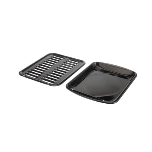 OEM replacement broiler pan and roasting rack set (4396923) for oven use.