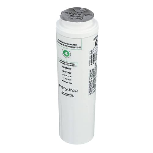 The Whirlpool EveryDrop Filter 4 packaging showing the white filter cartridge inserted in the carton against a white background.