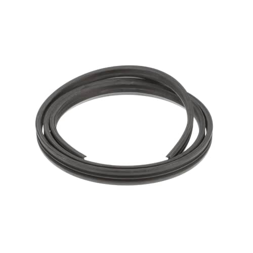 The Whirlpool W11196317 dishwasher door seal neatly coiled, showing the profile of the gasket.