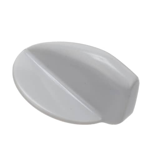 An angled perspective of the Whirlpool WP8181859 laundry appliance control knob, highlighting its simple, ergonomic design.