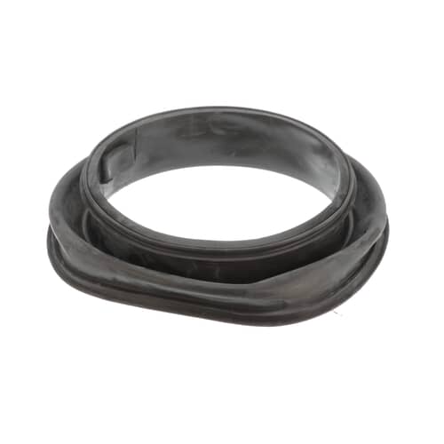 A profile view of the Whirlpool WP8182119 washer door boot seal, highlighting the depth of the inner ring and the contours of the seal.