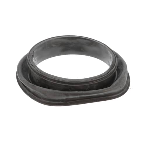 A profile view of the Whirlpool WP8182119 washer door boot seal, highlighting the depth of the inner ring and the contours of the seal.
