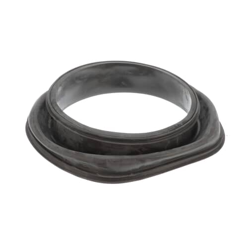 A top-angled perspective of the Whirlpool WP8182119 door boot seal, showing the smooth inner surface and the outer lip for attachment.