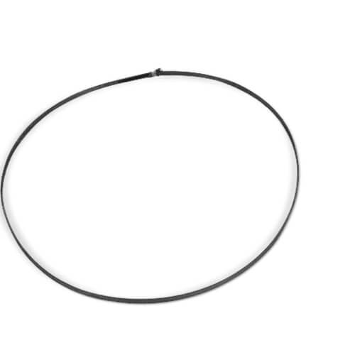 An angled view of the Whirlpool WP8182210 washer door boot clamp, showing its simple circular metal band design.