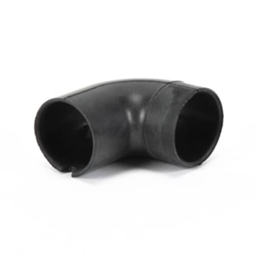 A side view of the Whirlpool WP8182767 pressure switch hose elbow, showing the opening of one of the ports.