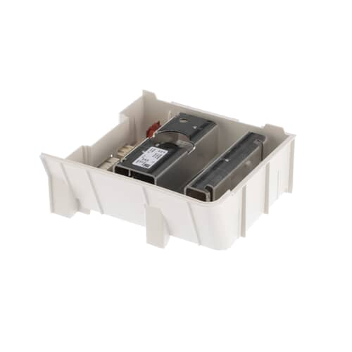 A side-angled view of the Whirlpool WP8183196 CCU, showing the internal metal shielding and circuit board components.