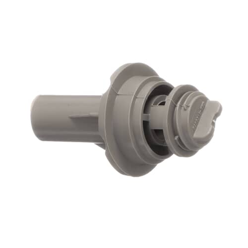 An angled perspective of the Whirlpool WP8268342 spray arm support, highlighting the twist-lock mechanism and the top where the spray arm sits.