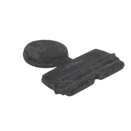 An angled perspective of the Whirlpool WP8268375 check valve, highlighting its one-piece rubber construction.