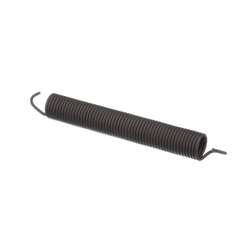 An angled perspective of the Whirlpool WP8270020 door balance spring, highlighting its length and coiled design.