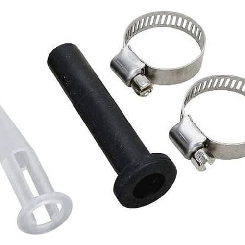 Whirlpool 12001677 washer injector tube assembly with clamps and seal.