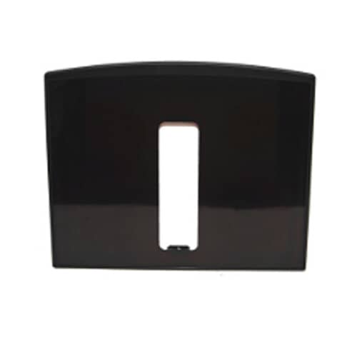 Black glass cooktop main top kit 12002557 for Whirlpool, showing the rectangular control cutout.