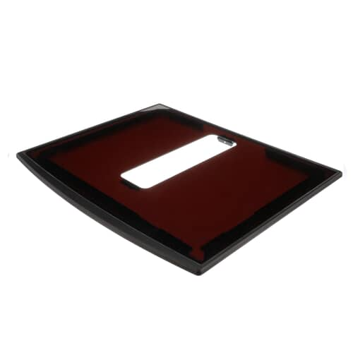 Top-down view of the black cooktop glass 12002557 with control cutout.