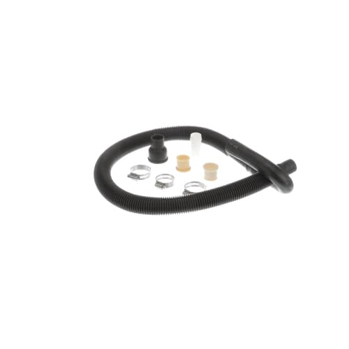 Whirlpool 40922 OEM drain hose extension kit with fittings and clamps for front-load washers.