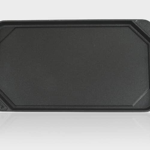 Black rectangular cooktop griddle 4396096RB for Whirlpool and KitchenAid ranges.