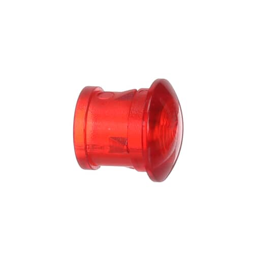 Profile view of the OEM Bosch 00189343 red replacement lens for cooktop hot surface indicator light.