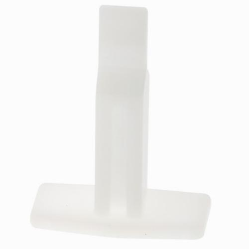 Side view of the Bosch dryer door latch showing the structure that engages with the door switch mechanism.