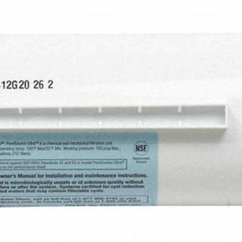 The refrigerator water filter packaged in its red and white retail box, set against a white background.