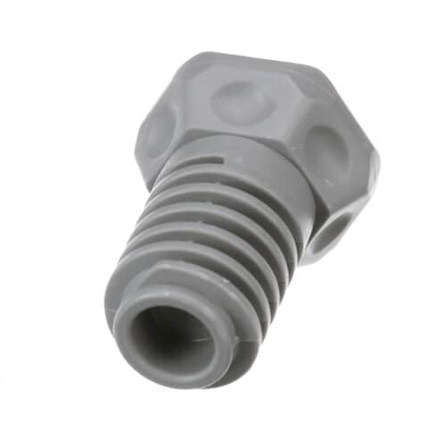 Close-up of the gray adjustment head on the Samsung leveling foot