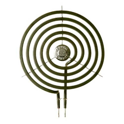 Top view of a stove coil heating element.