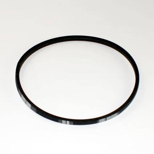 Electrolux 134511600 black V-shaped washer drive belt shown flat.