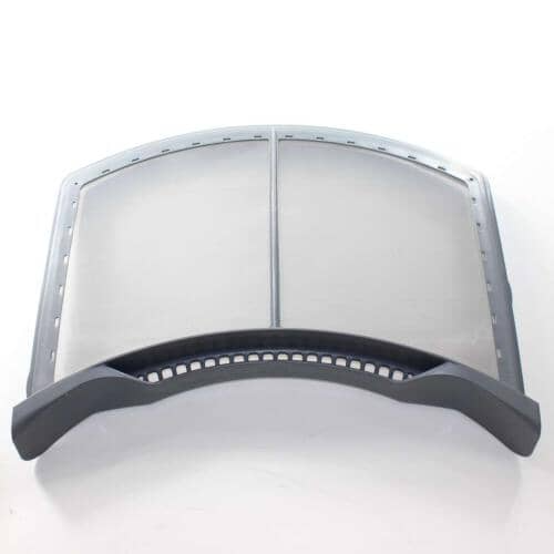 View of the lint filter frame showing the curved shape and mesh