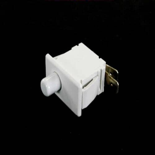 Electrolux 134813601 door switch shown on a black background with a light actuator button
