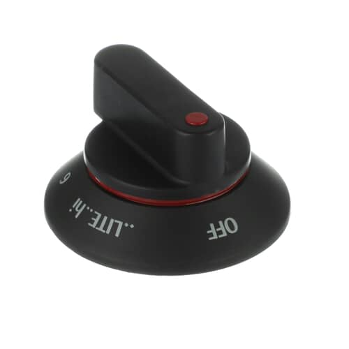 Angled view of the replacement gas burner control knob.