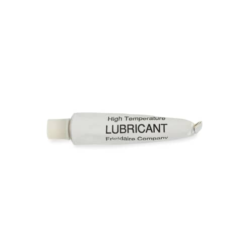 White tube of high-temperature lubricant from Frigidaire Company shown horizontally