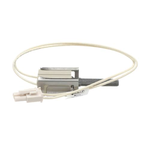 Angled view of the replacement ceramic bake ignitor with wire lead.