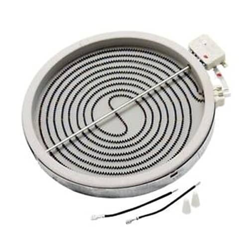 Top view of the Electrolux 9031189010 radiant surface element showing the coiled heating wire on the ceramic base.