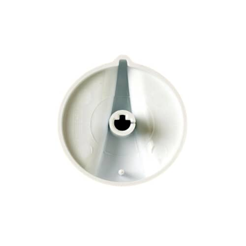 Rear view of the WB03K10034 knob, showing the D-shaped shaft hole and indicator line groove.