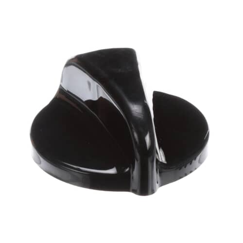 Alternative view of the black plastic gas valve knob.