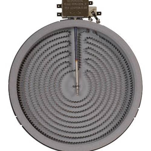Top view of the WB30T10045 element showing the spiral heating coil and sensor rod.