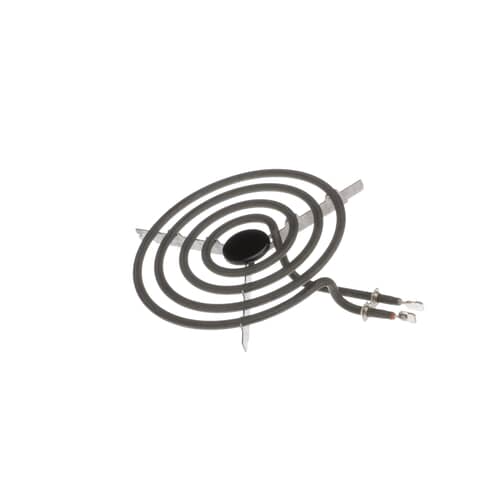 Angled view of the 8-inch coil surface element showing plug-in terminals.