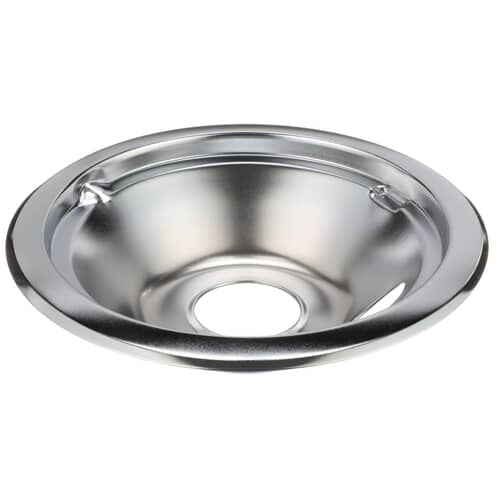 GE WB31K5024 6-inch chrome drip bowl (drip pan) for electric ranges.